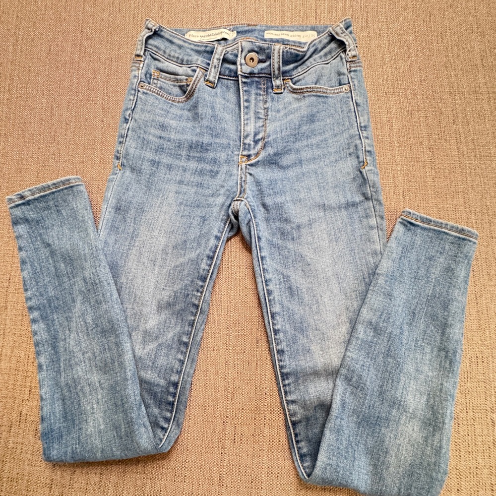 Pilcro and the Letterpress Anthropologie High Rise Denim Legging Jeans Blue 25
